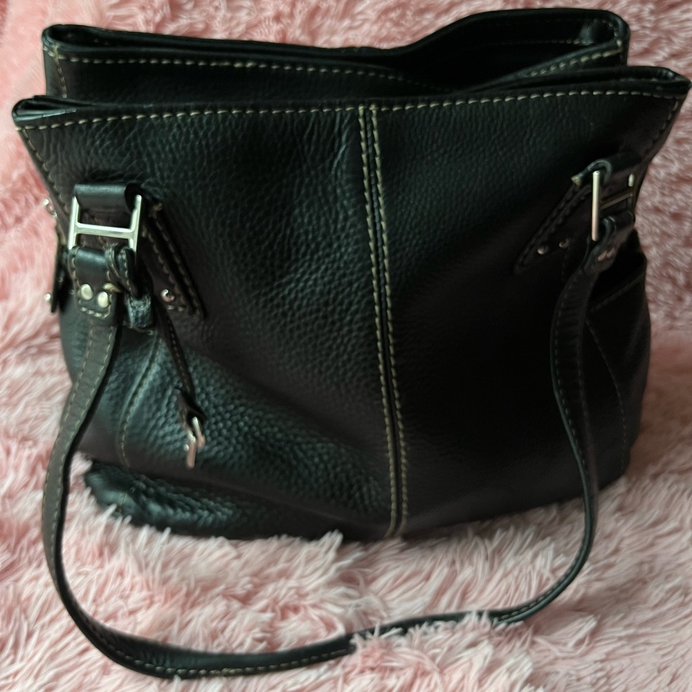 Fossil Genuine Leather Black Handbag 75082